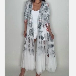 BORNTOGLAM Rock and Roll Sequin Duster ~ MEDIUM ~BRAND NEW~as seen on Instagram